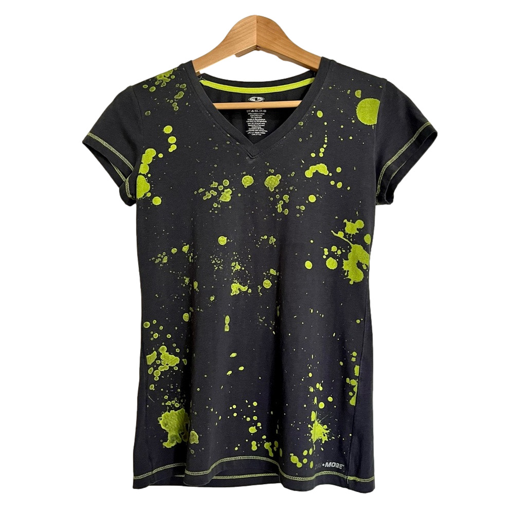 CLEARANCE Athletic Works cotton blend t shirt in charcoal gray and neon green